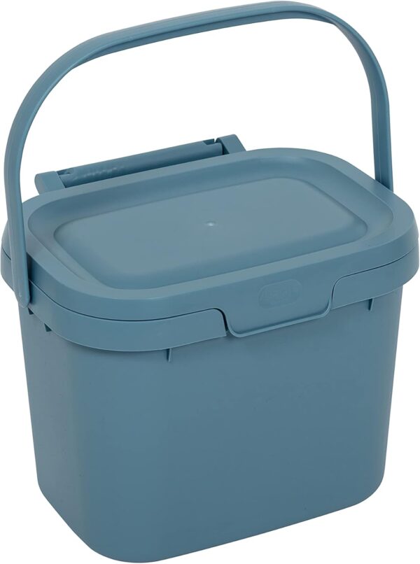 Addis Everyday Kitchen Food Waste Compost Caddy Bin – 4.5L, Air Blue