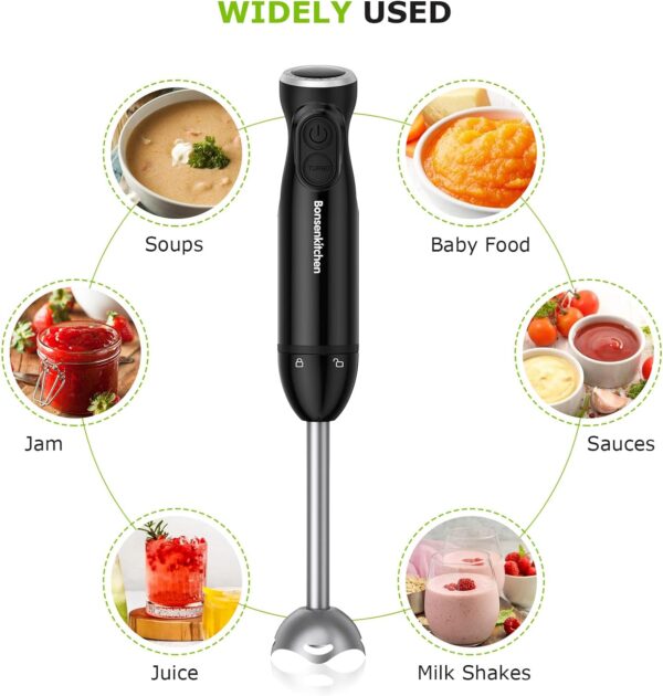 Bonsenkitchen 12-Speed Hand Blender – Powerful & Versatile Kitchen Tool - Image 2