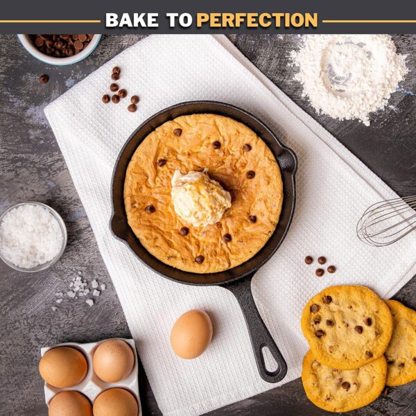 Nuovva Pre-Seasoned Cast Iron Skillet Frying Pan Set – Durable & Versatile Cookware - Image 6